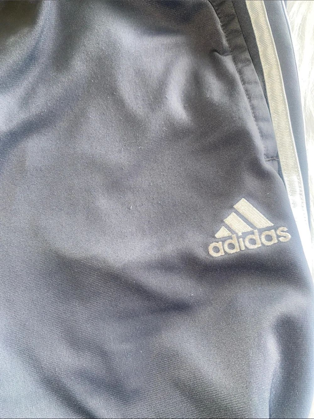 adidas Kids Charcoal Joggers with White Side Stripes